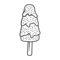 Ice cream cone vector outline illustration