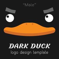 logotipo plano de pato oscuro masculino vector