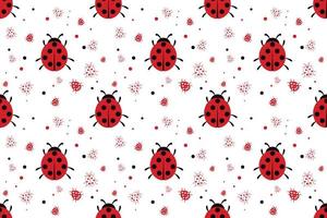 Seamless pattern with abstract ladybugs vector