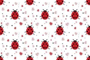 Seamless pattern with abstract ladybugs vector