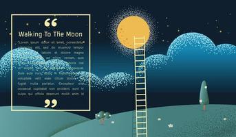 ladders with moon Vector illustration