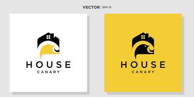 logotipo de diseño de logotipo canario con casa vector