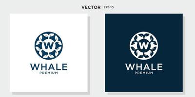 diseño de icono de logotipo de ballena. elemento de plantilla de diseño gráfico vectorial vector