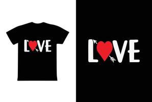 diseño de camisetas de amor, plantilla de diseño de camisetas del día de San Valentín vector