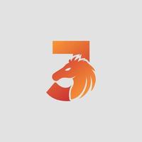 Initial letter J with horse vector logo design. Horse Letter J Illustration Template Icon emblem Isolated.