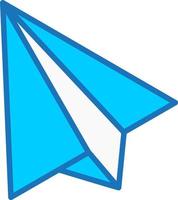 icono de vector de avión de papel