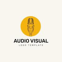 Audio Visual Logo Design with Round Yellow Shape vector