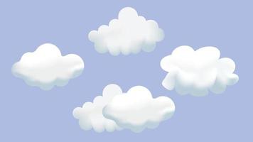 White 3d cloud isolated on a blue background. vector