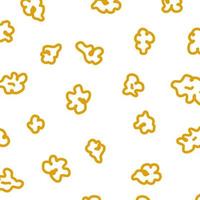 Popcorn pattern for packaging snacks. doodle popcorn. Popcorn fluffy flakes pattern. Popcorn Background pattern. vector