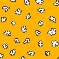 Popcorn pattern for packaging snacks. doodle popcorn. Popcorn fluffy flakes pattern. Popcorn Background pattern. vector