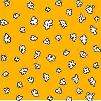 Popcorn pattern for packaging snacks. doodle popcorn. Popcorn fluffy flakes pattern. Popcorn Background pattern. vector