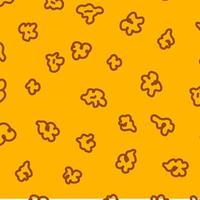 Popcorn pattern for packaging snacks. doodle popcorn. Popcorn fluffy flakes pattern. Popcorn Background pattern. vector