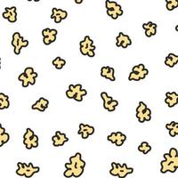 Popcorn pattern for packaging snacks. doodle popcorn. Popcorn fluffy flakes pattern. Popcorn Background pattern. vector