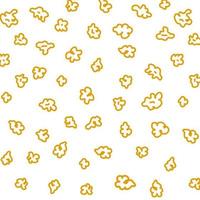 Popcorn pattern for packaging snacks. doodle popcorn. Popcorn fluffy flakes pattern. Popcorn Background pattern. vector