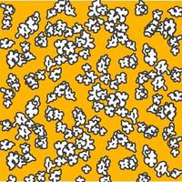 Popcorn pattern for packaging snacks. doodle popcorn. Popcorn fluffy flakes pattern. Popcorn Background pattern. vector