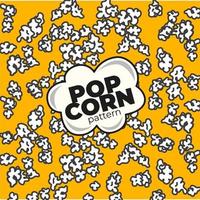 Pop corn pattern for packaging snacks. doodle popcorn. Popcorn seamless pattern. Popcorn fluffy flakes pattern. vector