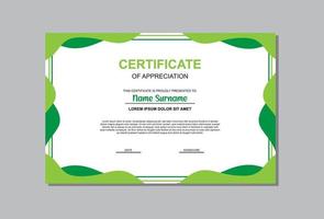 certificate template with green modern style vector