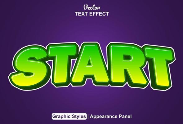 start text effect with graphic style and editable.