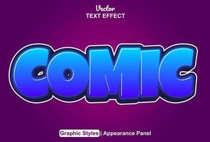 comic text effect with graphic style and editable. vector