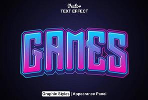 Games text effects with graphic style and editable. vector