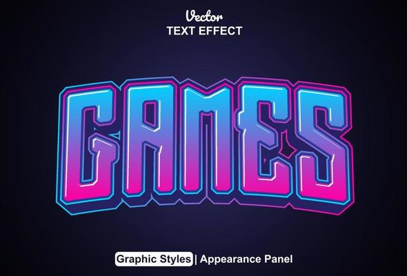 Games text effects with graphic style and editable.
