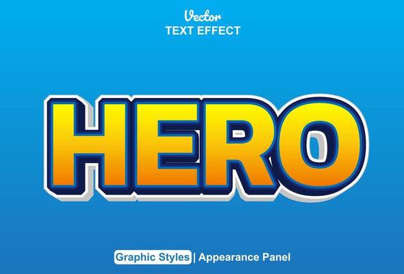 hero text effect with graphic style and editable.