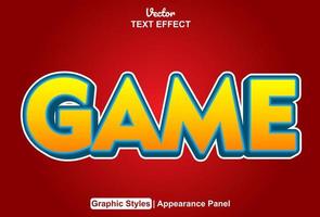 Game text effects with graphic style and editable. vector