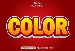 color text effect with graphic style and editable. vector