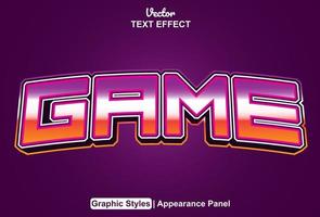 Game text effects with graphic style and editable. vector