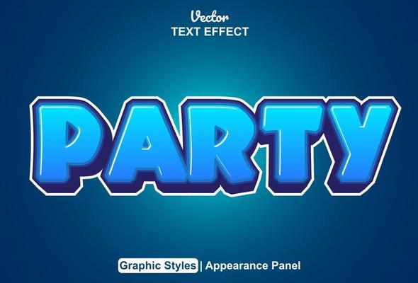 party text effect with graphic style and editable.