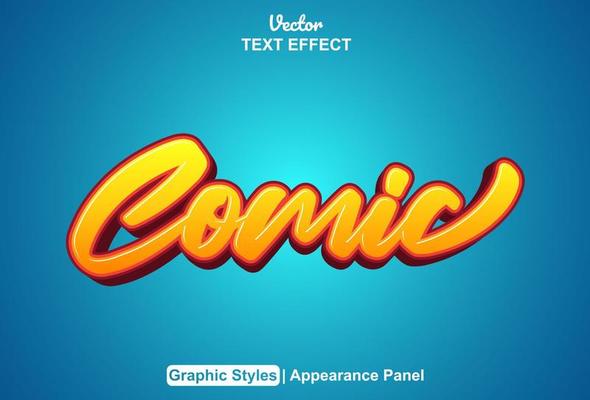 comic text effect with graphic style and editable.