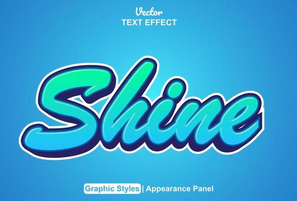 Shine text effect with graphic style and editable.