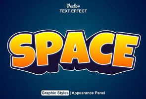 space text effect with graphic style and editable. vector