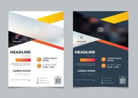 Set of business flyer template vector, brochure, poster layout design with geometric orange gradient vector