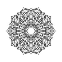 vector de arte mandala. patrón decorativo de flores circulares, puede usarse para henna, tatuaje, página de libro para colorear.