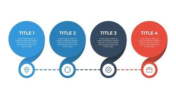 elemento infográfico con 4 opciones, pasos, procesos, lista, punto. vector de plantilla de visualización de datos comerciales