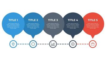 elemento infográfico con 5 opciones, pasos, procesos, lista, punto. vector de plantilla de visualización de datos comerciales