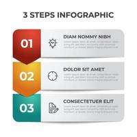 3 points of steps, list diagram layout with number, infographic element template vector