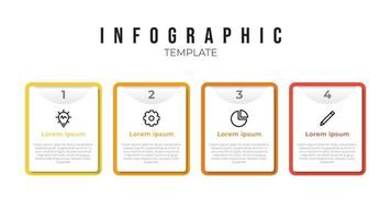 Infographic list template with 4 column points and icons vector