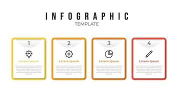 plantilla de lista infográfica con 4 puntos de columna e iconos vector