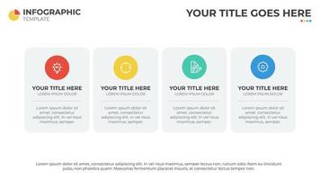 4 diagrama de lista, vector de plantilla de elemento infográfico, se puede utilizar para sitio web, banner, informe, presentación, anual