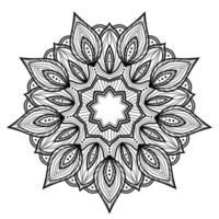 página del libro de colorear mandala. patrón circular para henna, mehendi, tatuaje, adorno decorativo vintage, estampado textil, fondo, papel pintado, papel de pared, papel de embalaje. boho chic, patrón étnico. vector