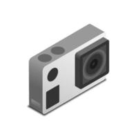 isometric view of action camera vector illustration isolated on white background