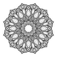 página del libro de colorear mandala. patrón circular para henna, mehendi, tatuaje, adorno decorativo vintage, estampado textil, papel de pared, papel pintado, fondo, papel de embalaje. boho chic, patrón étnico. vector