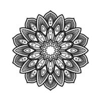 decorative circular flower pattern, mandala art vector, can be used for coloring book page, henna, tattoo. vector