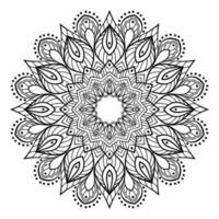 Floral doodle coloring book page vector. Mandala circular pattern. Vintage decorative ornament, boho chic, ethnic pattern. use for textile print, wall paper, background, wallpaper vector