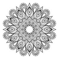 vector de página de libro de color de garabato floral. patrón circular de mandala. ornamento decorativo vintage, boho chic, patrón étnico. uso para impresión textil, papel de pared, fondo, papel tapiz