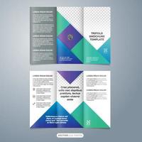 Modern geometric tri fold brochure design template, multipurpose flyer layout with a4 paper size vector