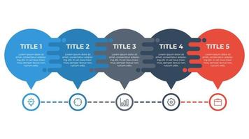 elemento infográfico con 5 opciones, pasos, procesos, lista, punto. vector de plantilla de visualización de datos comerciales