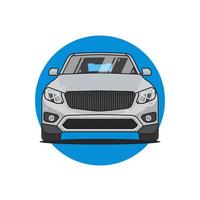 Modern SUV car front view, vector illustration